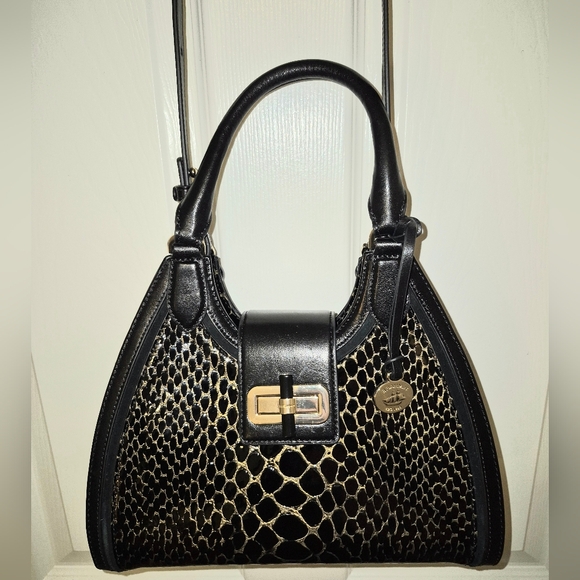 Brahmin Handbags - Brahmin Black and Gold Adrian Satchal
